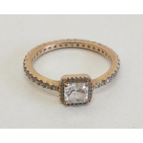 235 - 5 x GENUINE PANDORA SILVER & ROSE GOLD RINGS