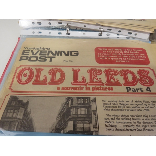 337 - FOLDER OF 1970'S/80'S NEWSPAPERS OF YORKSHIRE/LEEDS INCLUDES 3D GLASSES AND NEWSPAPERS