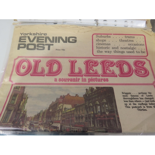 337 - FOLDER OF 1970'S/80'S NEWSPAPERS OF YORKSHIRE/LEEDS INCLUDES 3D GLASSES AND NEWSPAPERS