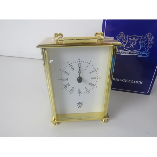 356 - 2 x QUALITY HOROLOGY BOXED CARNAGE CLOCKS AND BOXED TUMASET PEWTER TANKARDS