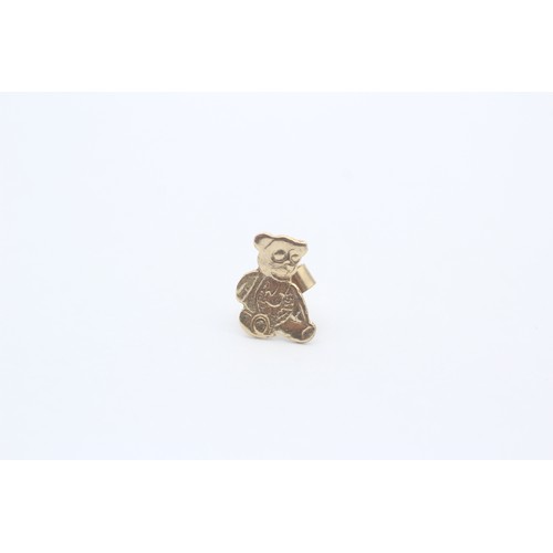 421 - 9ct Gold Teddybear Fine Stud Earrings (0.3g)