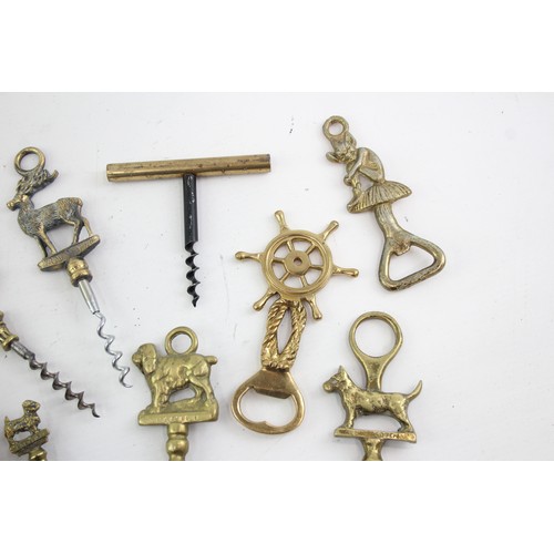 440 - 13 x Vintage BREWERIANA Corkscrews & Bottle Openers Inc Brass, Animals, Novel