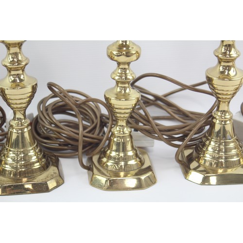 450 - 6 x Assorted Vintage Brass Table Lamps