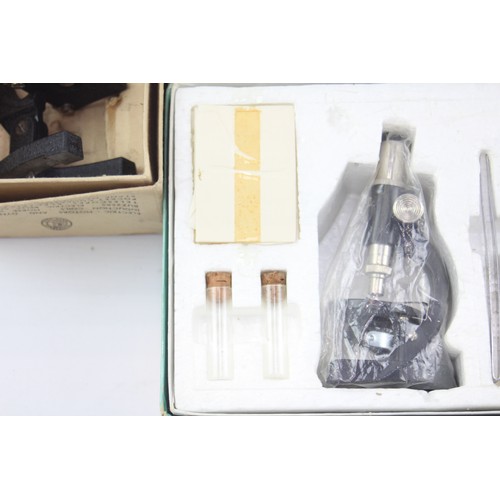 453 - 4 x Boxed Vintage Student Microscopes Inc Merit, ESL, Kibro