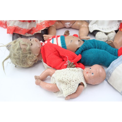 462 - 7 x Assorted Vintage DOLLS Inc Composite, Baby Doll Etc