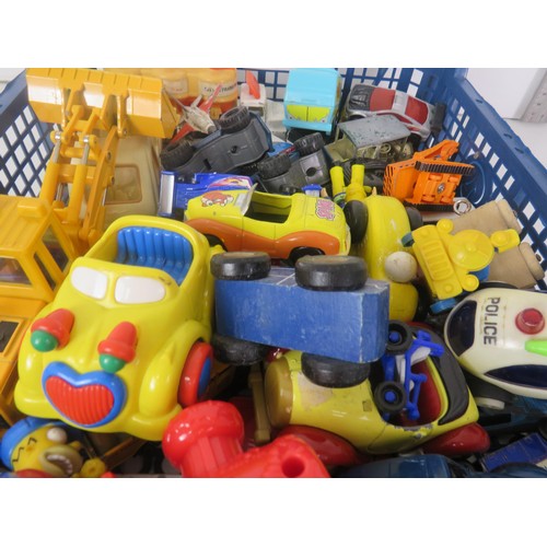 222 - TRAY OF TOY CARS INCLUDES DISNEY, NODDY, SIMPSONS, CORGI etc