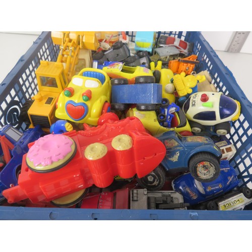 222 - TRAY OF TOY CARS INCLUDES DISNEY, NODDY, SIMPSONS, CORGI etc