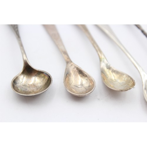 504 - 8 x Antique / Vintage Hallmarked .925 STERLING SILVER Condiment Spoons (45g)