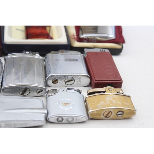 516 - 15 x Assorted Vintage RONSON Cigarette Lighters Inc Viking, Standard, Boxed etc