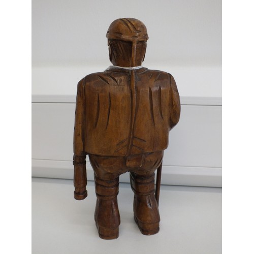 211 - HAND CARVED WOODEN MINER