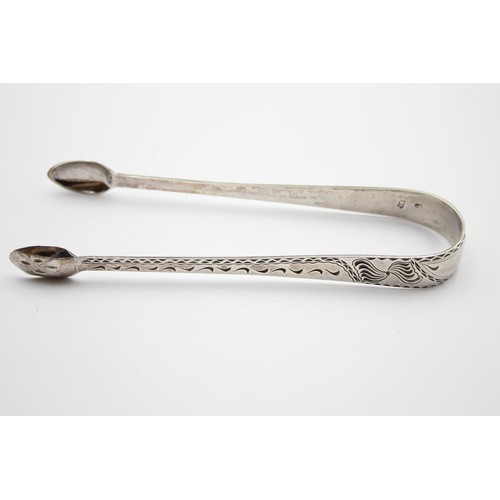 530 - 2 x Antique Georgian Hallmarked .925 STERLING SILVER Sugar Tongs (66g)