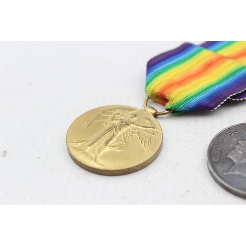 539 - WW1 Medal Pair & Original Ribbons Named 202444 Pte A.C. Harrison, Manchester Reg