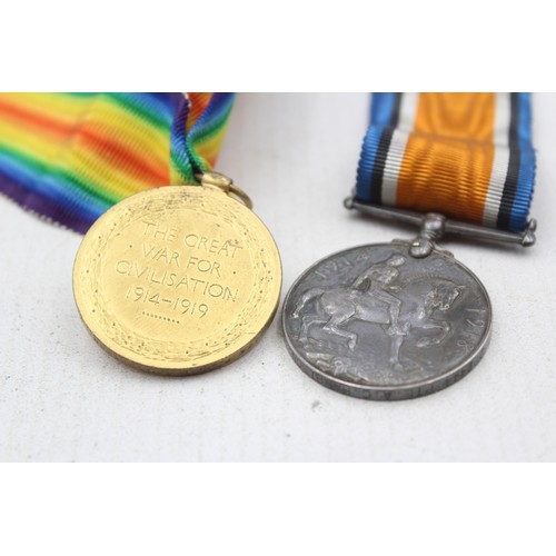 539 - WW1 Medal Pair & Original Ribbons Named 202444 Pte A.C. Harrison, Manchester Reg