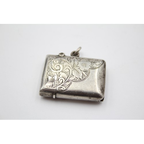 579 - Antique Edwardian Hallmarked 1904 Chester STERLING SILVER Vesta / Match Case 17g