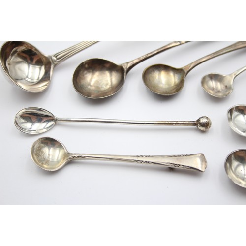 588 - 8 x Antique / Vintage Hallmarked .925 STERLING SILVER Condiment Spoons (46g)