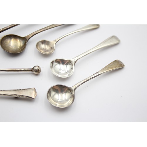 588 - 8 x Antique / Vintage Hallmarked .925 STERLING SILVER Condiment Spoons (46g)