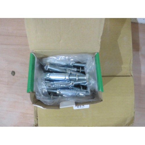 615 - BOX OF EIGHT PACKS OF LOOSE SHEILD ANCHOR BOLTS M10 x 100mm