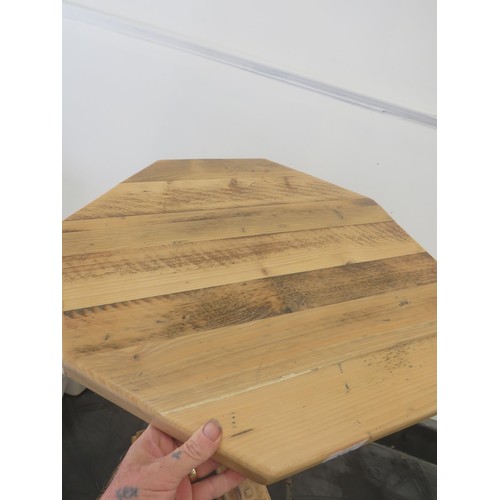 375 - HEXAGON SHAPED PINE COFFEE TABLE- 22