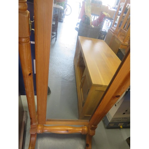 385 - PINE CHEVAL FLOOR STANDING MIRROR