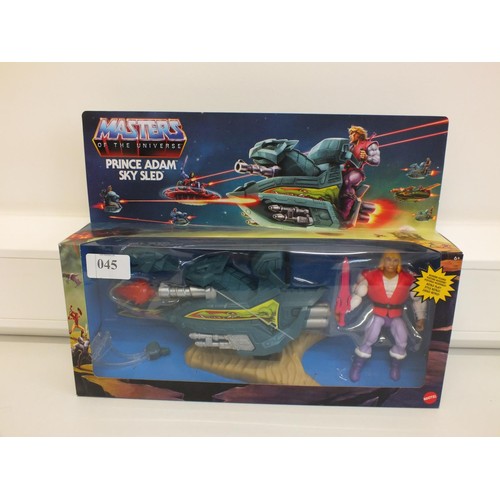 1 - MASTERS OF THE UNIVERSE ORIGINS PRINCE ADAM WITH SKY SLED - BOXED AS NEW