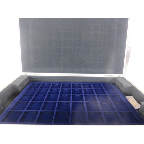 52 - 4 x METAL COIN CASES WITH TRAYS