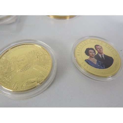 57 - 20 x GOLD PLATED COMMEMORATIVE COINS INCLUDES - THE HOUSE OF TUDOR HENRY VIII, THE SOVEREIGNS SCEPTR... 