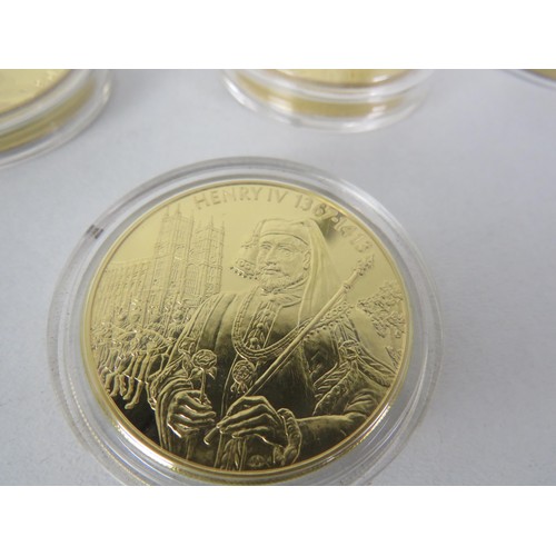 57 - 20 x GOLD PLATED COMMEMORATIVE COINS INCLUDES - THE HOUSE OF TUDOR HENRY VIII, THE SOVEREIGNS SCEPTR... 