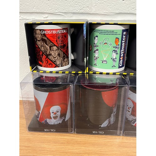 48 - 10x COLLECTABLE MUGS TO INCLUDE 4 IT THE MOVIE MUGS AND 6 GHOSTBUSTERS MUGS