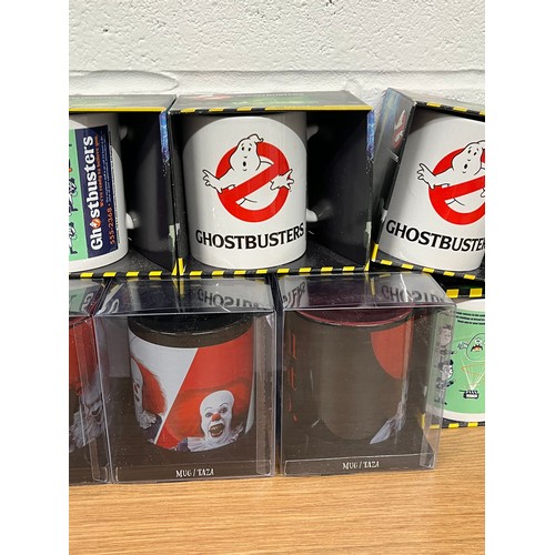 48 - 10x COLLECTABLE MUGS TO INCLUDE 4 IT THE MOVIE MUGS AND 6 GHOSTBUSTERS MUGS