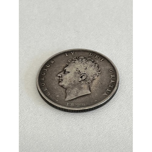 101 - 1826 GEORGE IIII SILVER HALFCROWN COIN