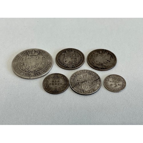 108 - VICTORIAN SILVER COINS HALFCROWN ETC