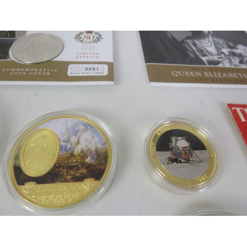 61 - 20 x COLLECTORS COINS INCLUDES COMMEMORATIVE, COIN COVERS 1983 UNCIRCULATED £1 COIN AND GOLD PLATED