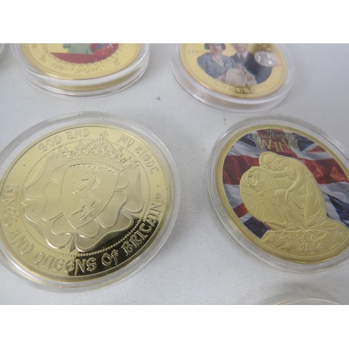 63 - 20 x COLLECTORS INCLUDES COMMEMORATIVE PROOF GOLD PLATED COINS