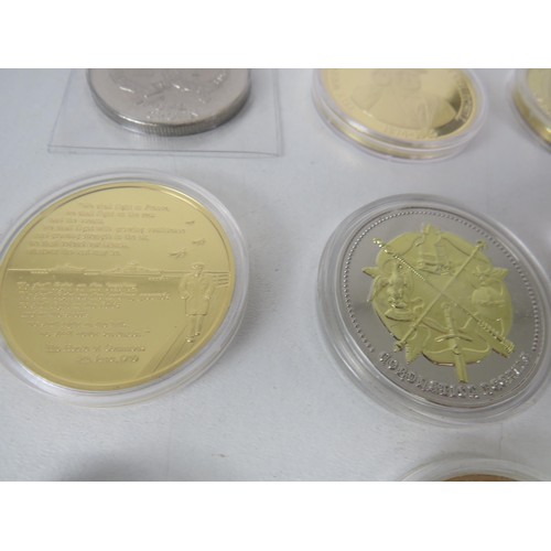 63 - 20 x COLLECTORS INCLUDES COMMEMORATIVE PROOF GOLD PLATED COINS