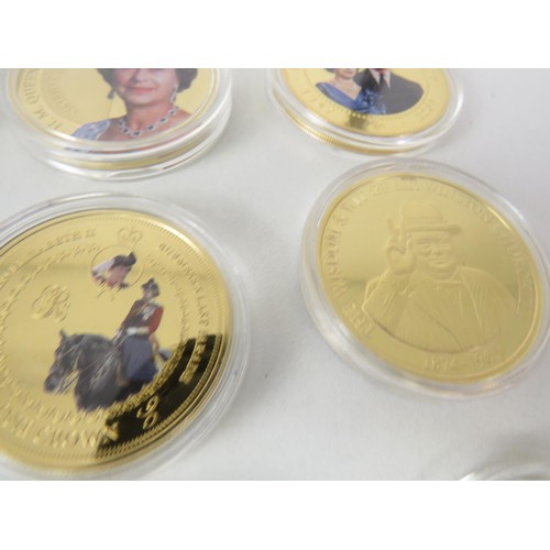 63 - 20 x COLLECTORS INCLUDES COMMEMORATIVE PROOF GOLD PLATED COINS