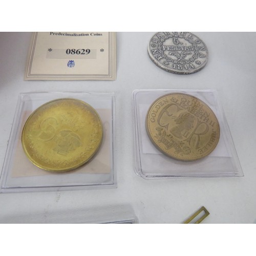 64 - JOBLOT OF COLLECTORS COINS INCLUDES COMMEMORATIVE, GOLD PLATED, PROOF COINS, CHINESE COINS ETC