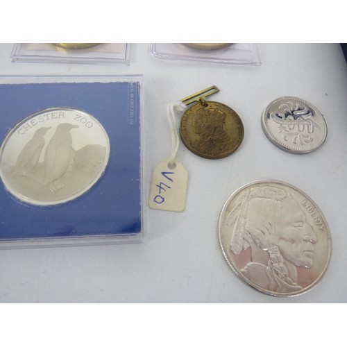 64 - JOBLOT OF COLLECTORS COINS INCLUDES COMMEMORATIVE, GOLD PLATED, PROOF COINS, CHINESE COINS ETC