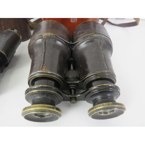 285 - TWO SETS OF BINOCULARS IN BROWN LEATHER CARRY CASES INCLUDES BATEMAN APOLLO