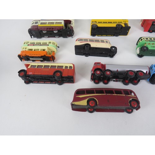 293 - TRAY OF DIECAST BUSES, TRAMS AND TANKERS