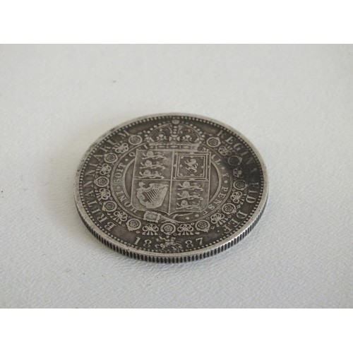 118 - VERY FINE 1887 VICTORIA SILVER HALFCROWN COIN