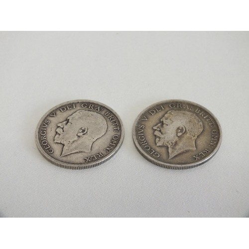 122 - 1915 AND 1917 SILVER HALFCROWN COINS