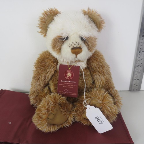 67 - CHARLIE BEAR - HOTCROSS BUN - RETIRED & TAGGED WITH BAG, IN V.G.C