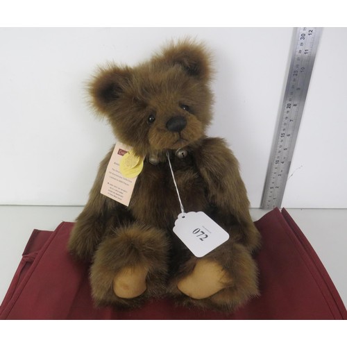 72 - CHARLIE BEAR 5th ANNIVERSARY COLLECTION - DANIEL - RETIRED & TAGGED WITH BAG, IN V.G.C