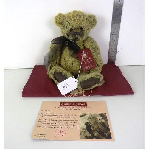 72 - CHARLIE BEAR 5th ANNIVERSARY COLLECTION - DANIEL - RETIRED & TAGGED WITH BAG, IN V.G.C