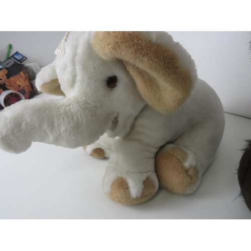 85 - TWO REAL SOFT TOYS - WHITE ELEPHANT and LARGE PANDA