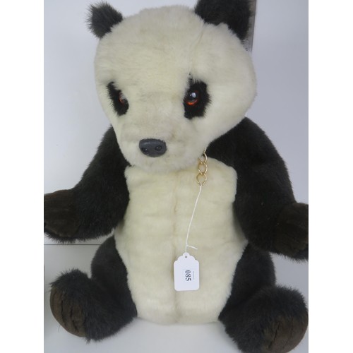 85 - TWO REAL SOFT TOYS - WHITE ELEPHANT and LARGE PANDA