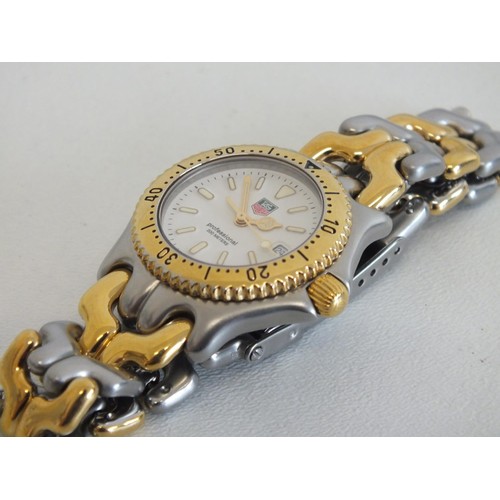 88 - LADIES TAG HEUER SEL, PROFESSIONAL WRISTWATCH STAINLESS STEEL AND GOLD PLATED WITH SPARE LINKS