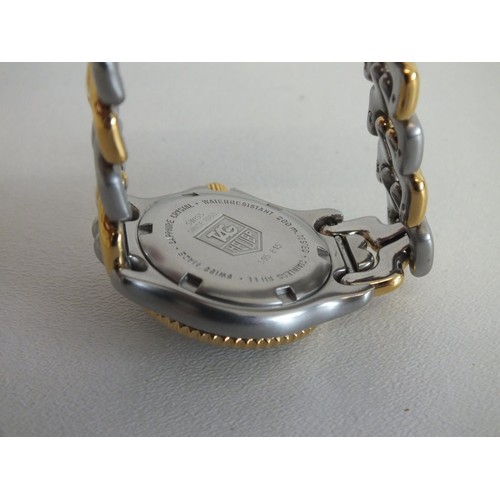 88 - LADIES TAG HEUER SEL, PROFESSIONAL WRISTWATCH STAINLESS STEEL AND GOLD PLATED WITH SPARE LINKS