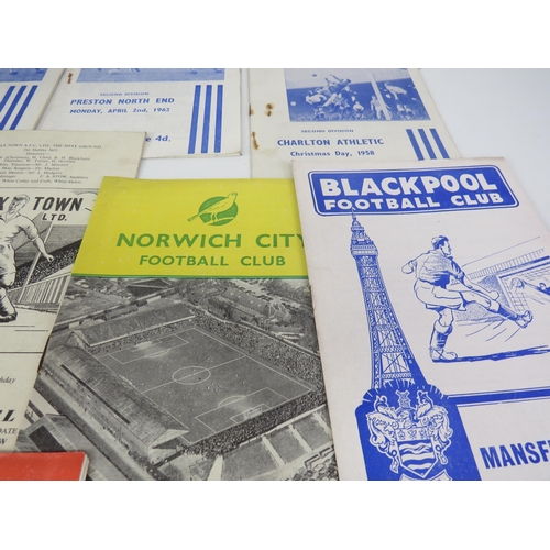 103 - SMALL BROWN LEATHER SUITCASE FULL OF OLD FOOTBALL PROGRAMMES 50's AND 60's INCLUDES LEEDS UNITED, HU... 