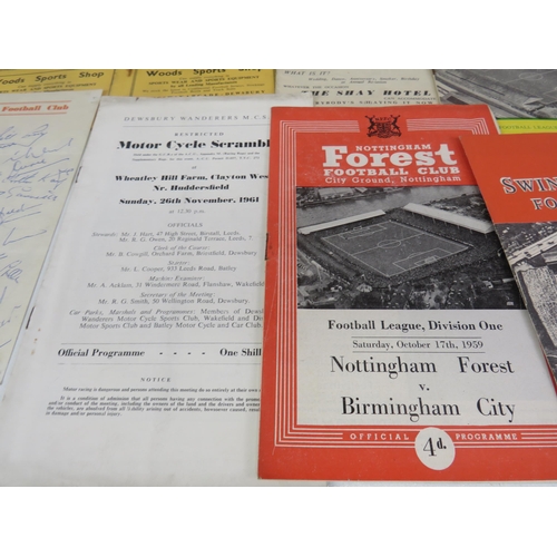 103 - SMALL BROWN LEATHER SUITCASE FULL OF OLD FOOTBALL PROGRAMMES 50's AND 60's INCLUDES LEEDS UNITED, HU... 